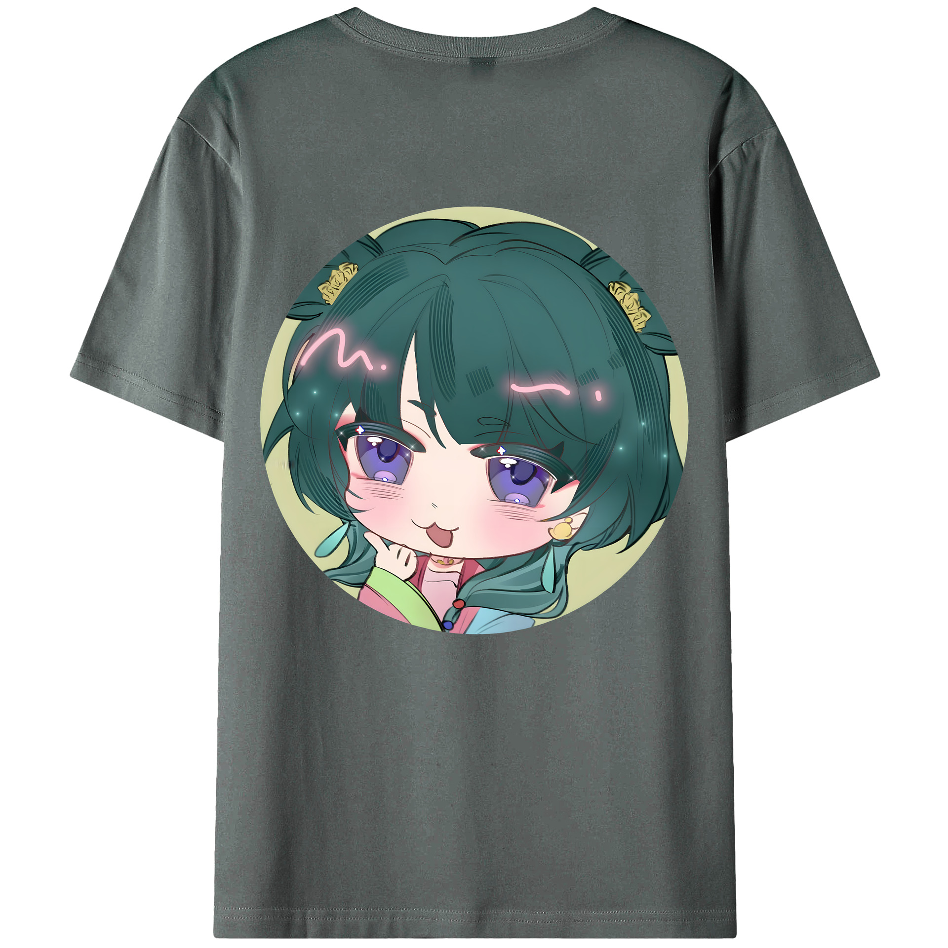 （画像用） 薬屋のひとりごと The Apothecary Diaries 綿100％ メンズ半袖Tシャツ（バックプリント） 通気性